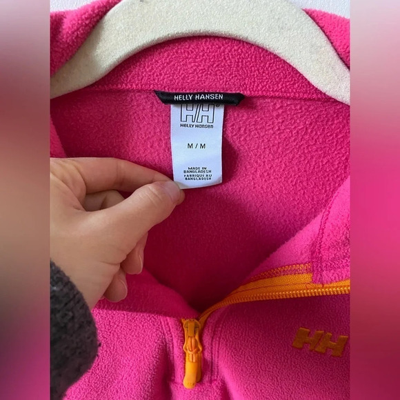 Hot Pink Helly Hansen 1/4  Zip Warm Fleece Sweater Barbiecore Size M - Picture 4 of 5